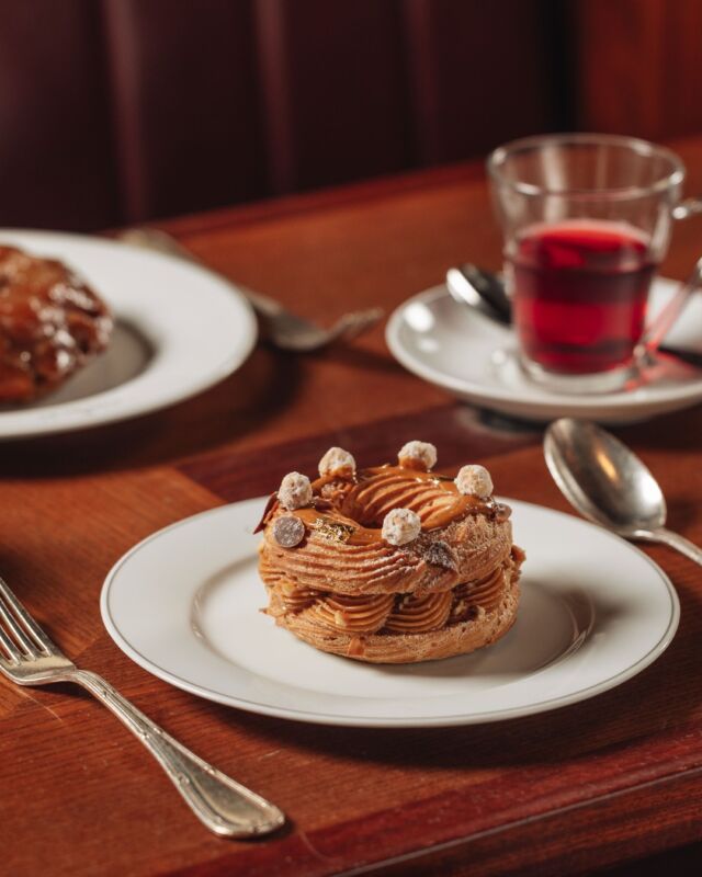 As the clocks fall back, our seasonal desserts take centre stage...Indulge in Paris-Brest, a delicate choux pastry filled with praline cream, or Tarte Tatin à la Mode, our much loved caramelised apple delight. A taste of French tradition to brighten these shorter days.